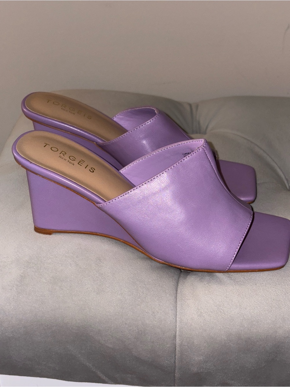 Torgéis Lavender Wedge Slide Sandals - Women's